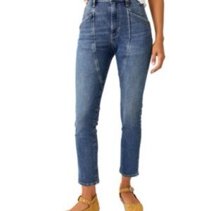 We the Free People Beacon Mid Rise Slim Crop Jeans Med Wash Womens Sz. 24